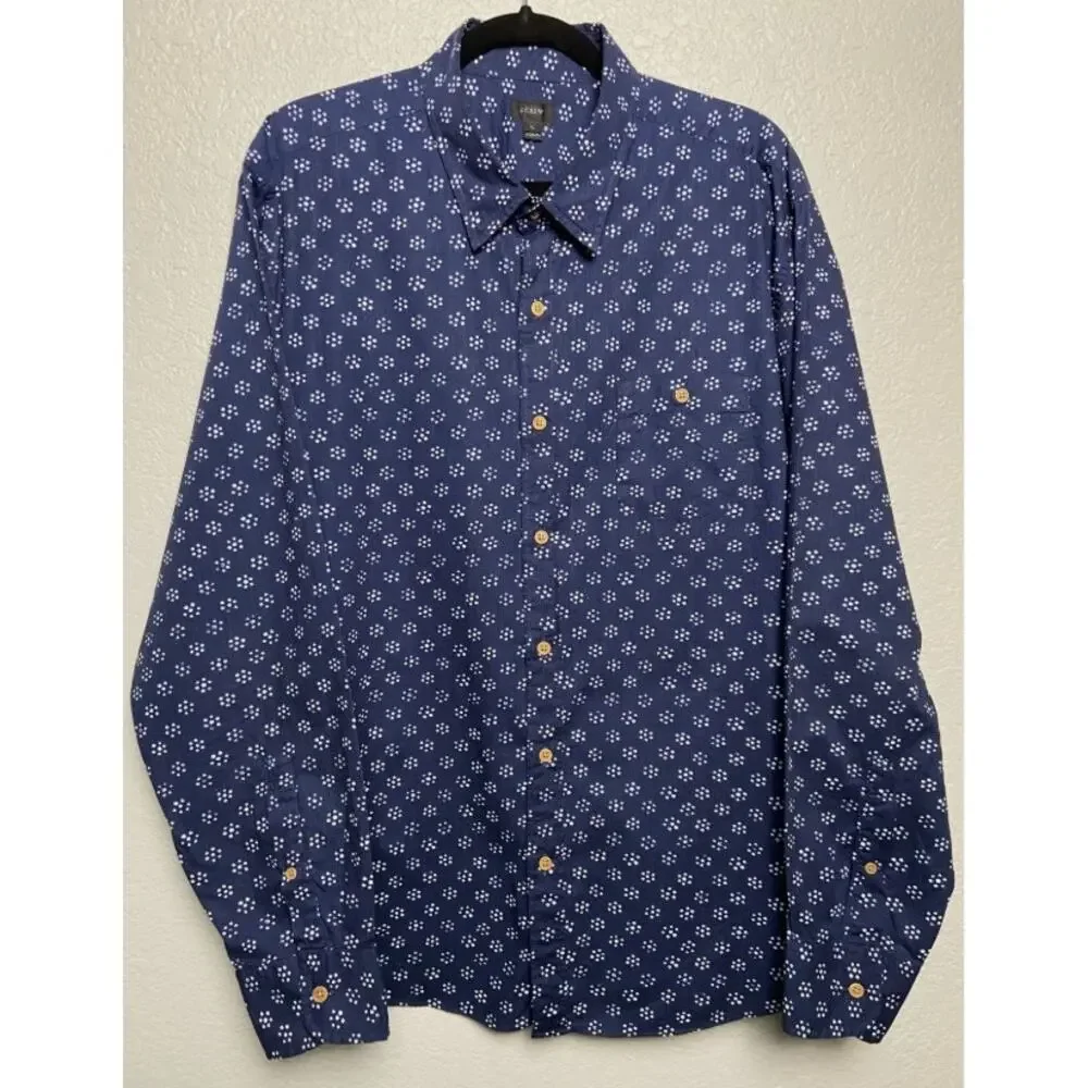 J. Crew Long Sleeve Button-Up Shirt Men's XL Cotton Blue
